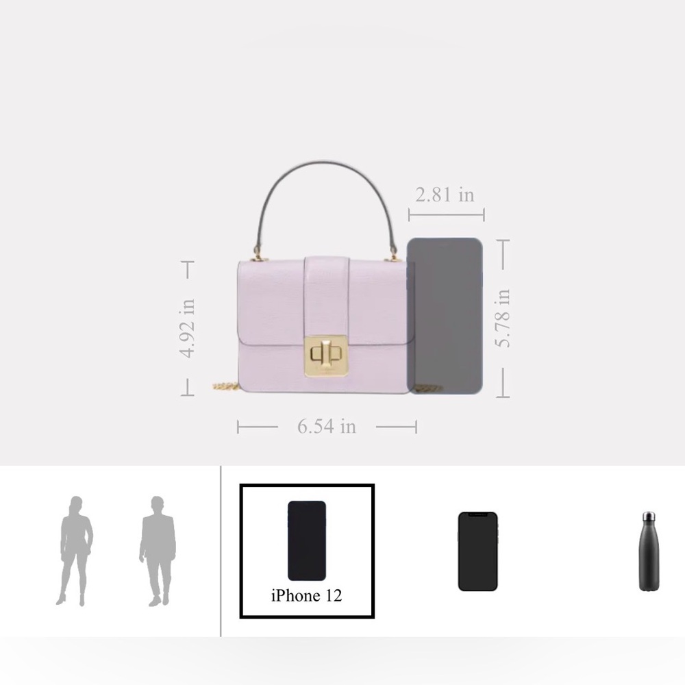 Kate Spade Phoebe Turnlock Mini Flap Crossbody Light Frozen Lilac MSRP $329 - Picture 16 of 17